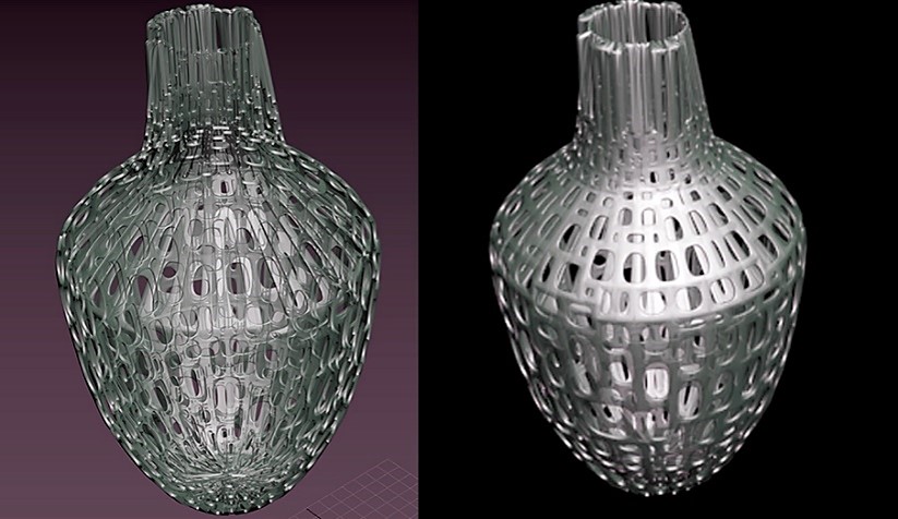 Figura 13. Deformación topológica diagramas de Voronoi. Se empleó software 3D Max Studio 2018 de Autodesk. Fuente: elaboración propia.